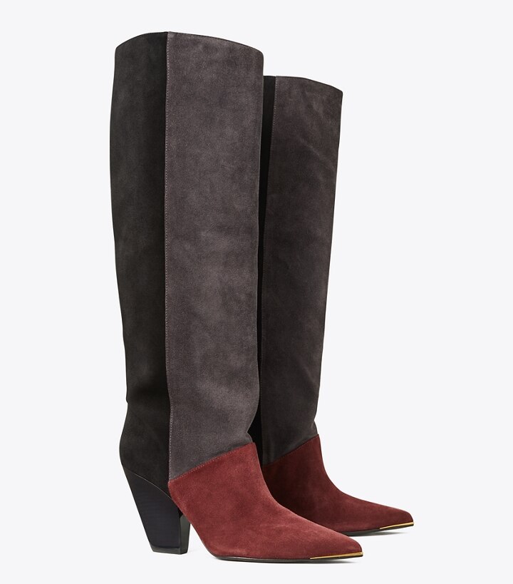 tory burch lila multicolor knee boot