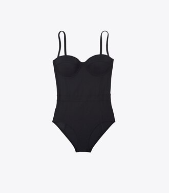 토리버치 원피스 수영복 Tory Burch Lipsi Solid One-Piece Swimsuit,Black