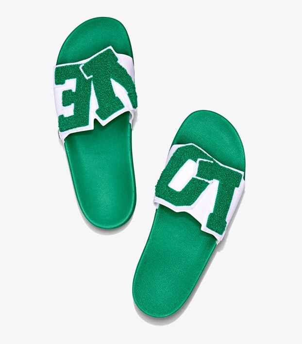 tory burch green flip flops