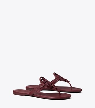 burgundy tory burch sandals