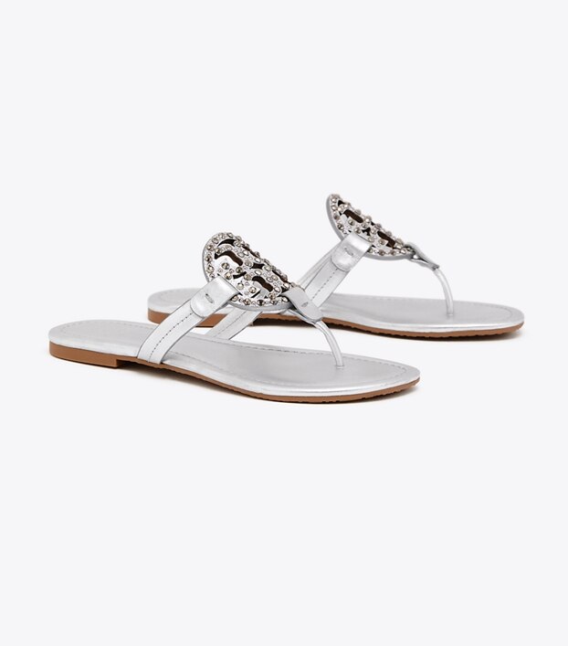 tory burch metallic flip flops