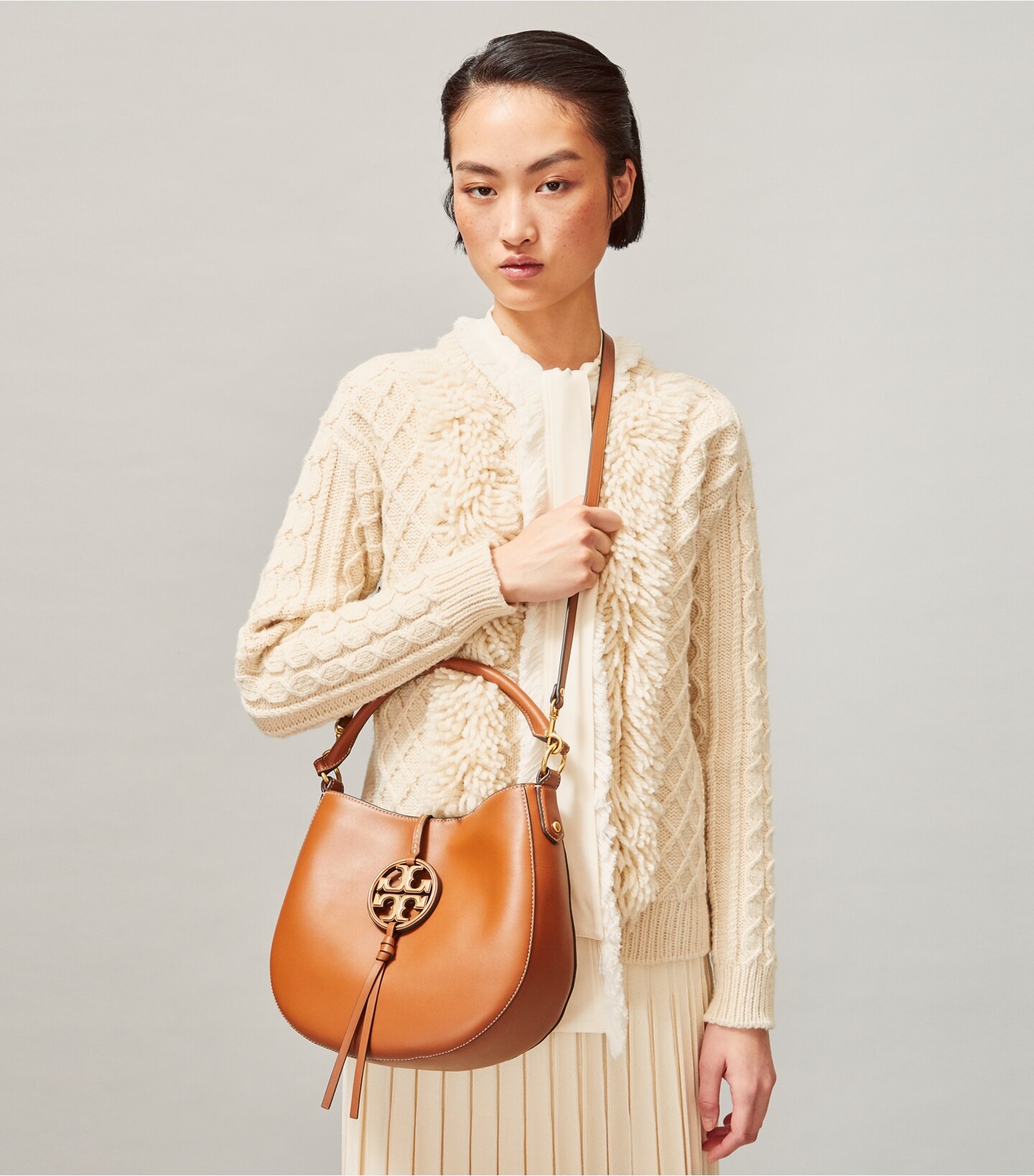 Tory Burch Small Miller Hobo Bag in Brown