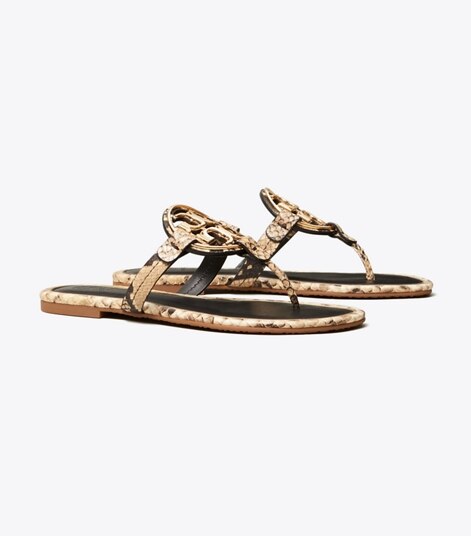 Miller Metal-Logo Sandal Embossed Leather