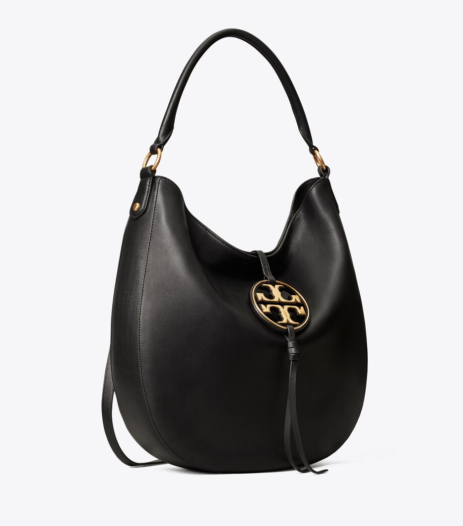 Tory Burch Miller Metal-Logo Slouchy Hobo