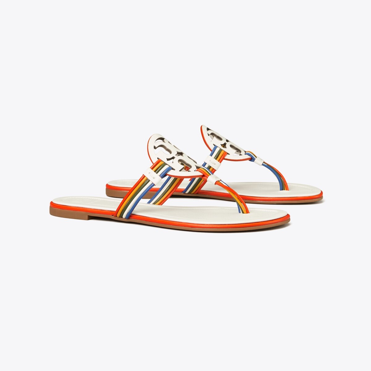 tory burch miller rainbow logo sandals