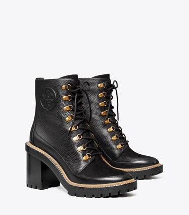 tory burch short black boots