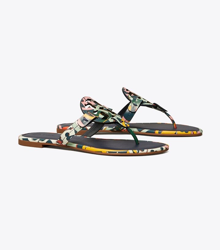 tory burch miller sandal printed patent leather