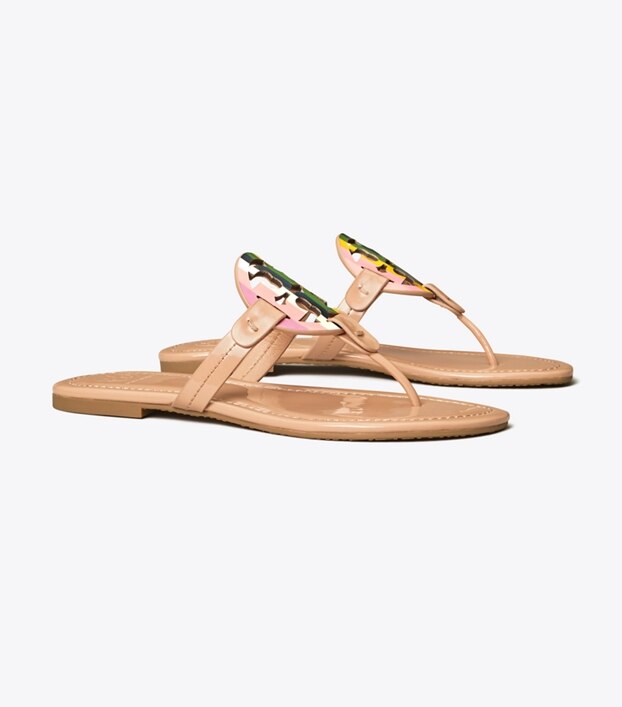 Tory burch printed 2024 patent leather sandals