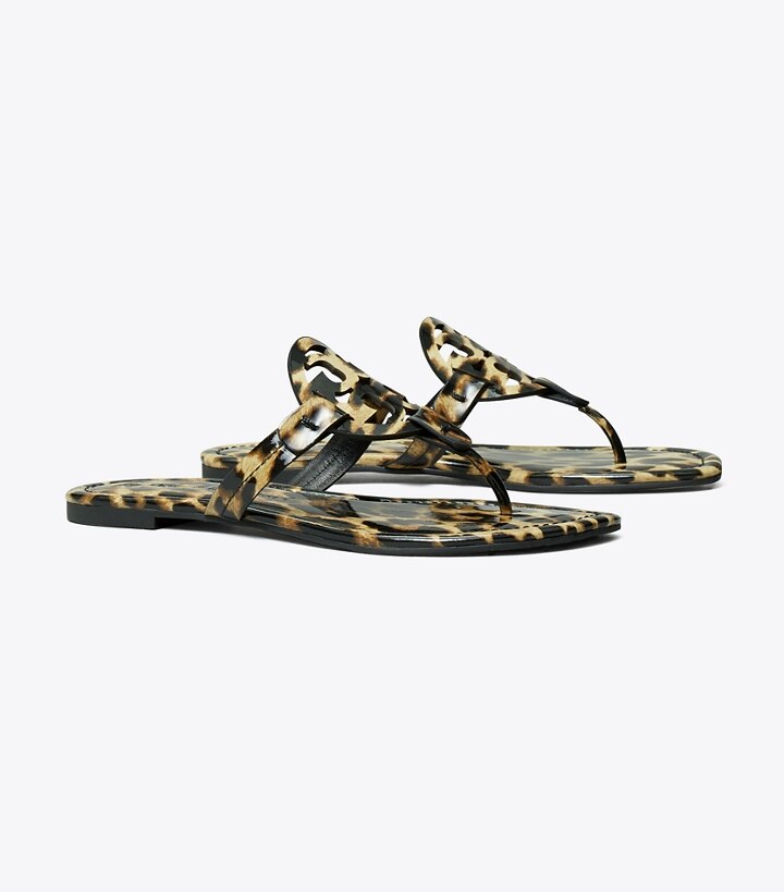 leopard tory burch miller sandal