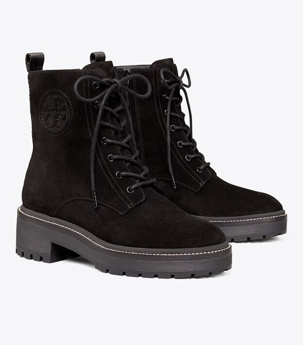 platform suede lug sole booties