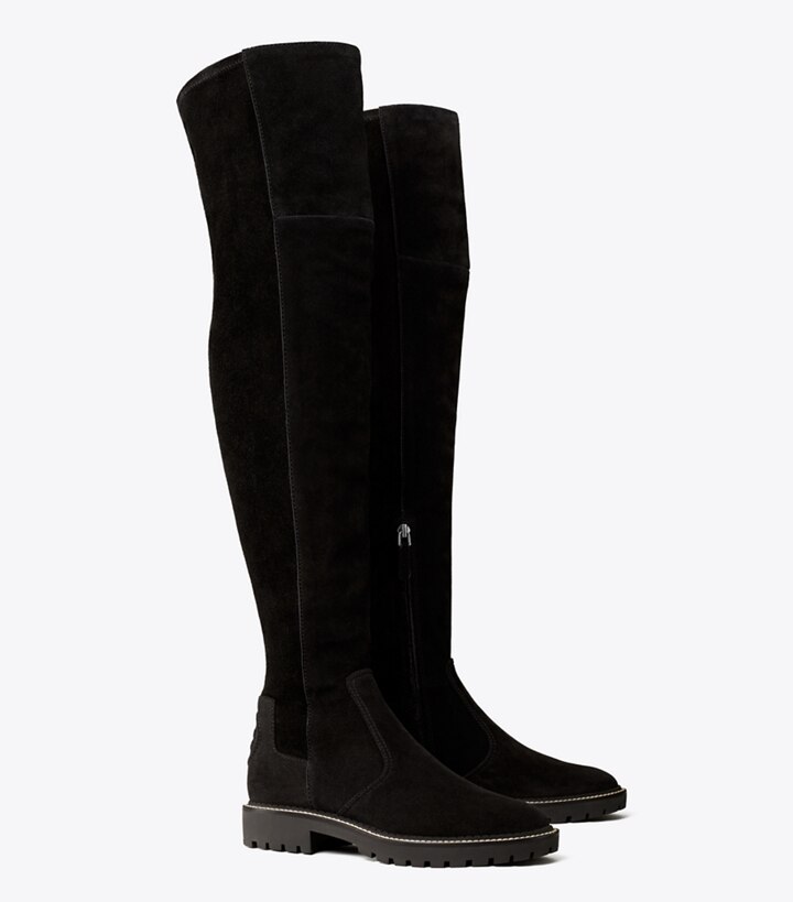 Miller Suede Lug Sole Over-the-Knee Boot: Women's Designer Boots | Tory ...