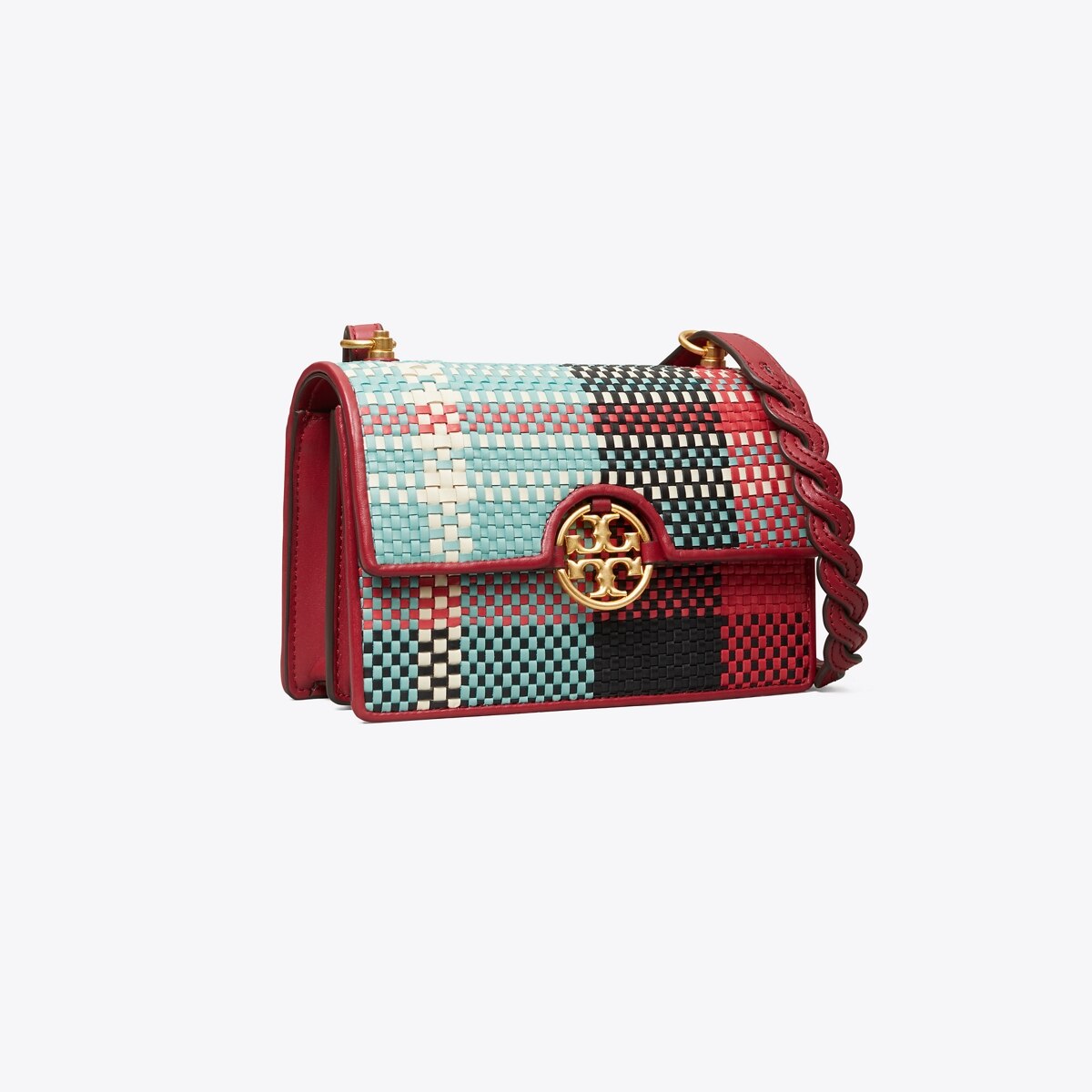 miller woven plaid mini bag