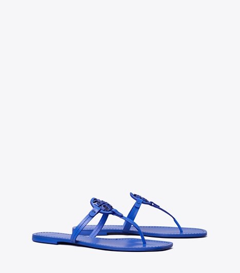 miller enamel leather thong sandals