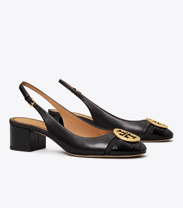 cap toe slingback pumps