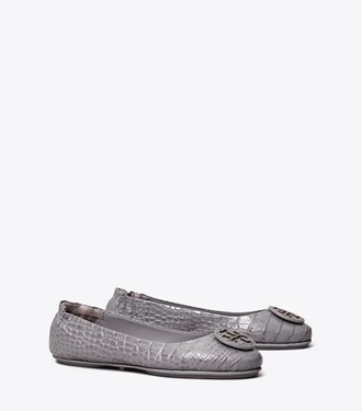 tory burch minnie travel ballet flat embossed leather