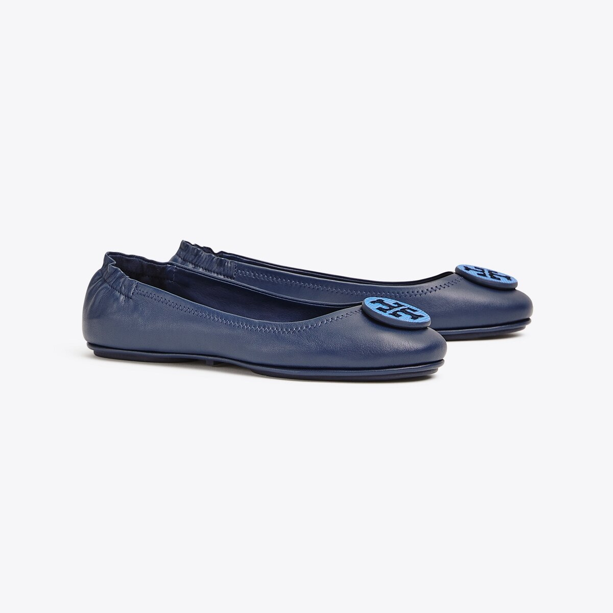 tory burch minnie travel ballet flat embossed leather