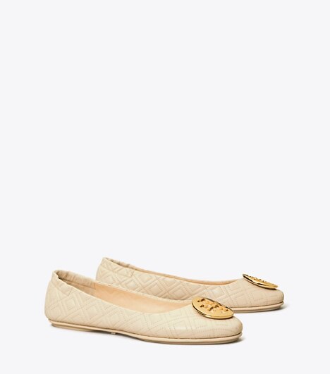 Minnie Travel Ballet Flats in Leather & Suede | Tory Burch