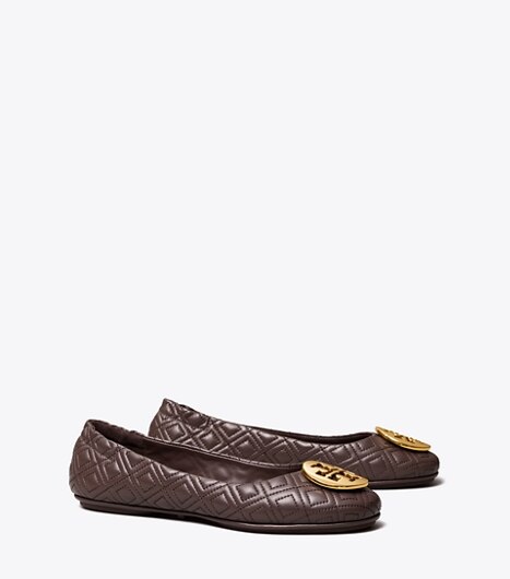 Minnie Travel Ballet Flats in Leather & Suede | Tory Burch