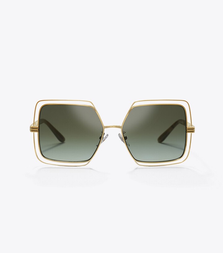 Occhiali da sole quadrati rigati Kira con bordo in metallo aperto: Donna  Accessori | Occhiali da Vista \u0026 da Sole | Tory Burch IT