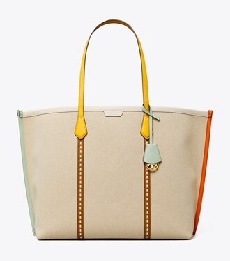 perry mixed stripe canvas tote