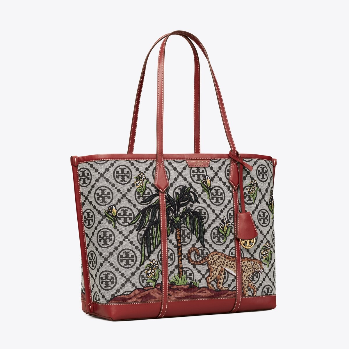 tory burch perry plaid tote