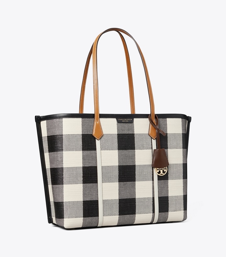 Perry Gingham Triple-Compartment Tote Bag: Women's Handbags | Tote Bags ...