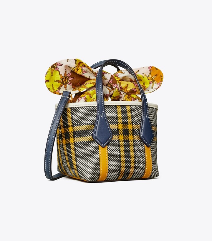 tory burch perry plaid tote