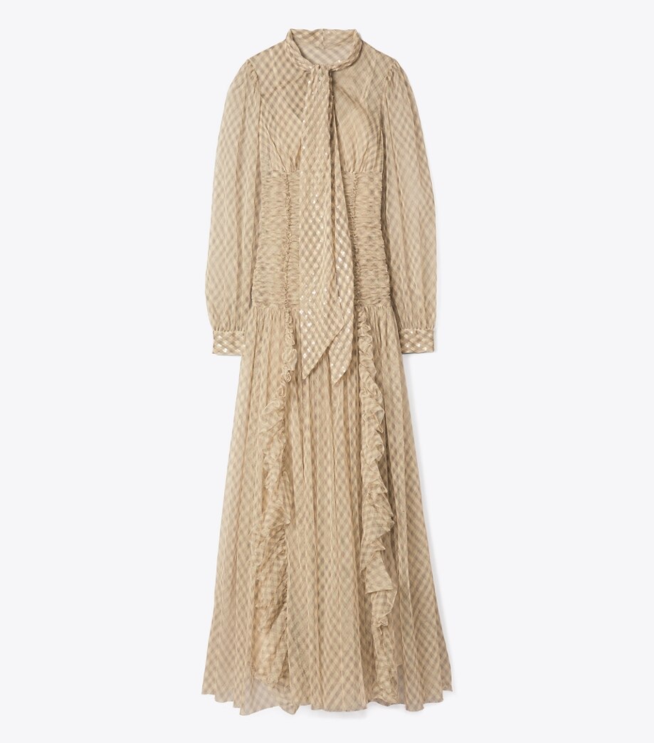 Tory Burch Plaid Tulle Gown