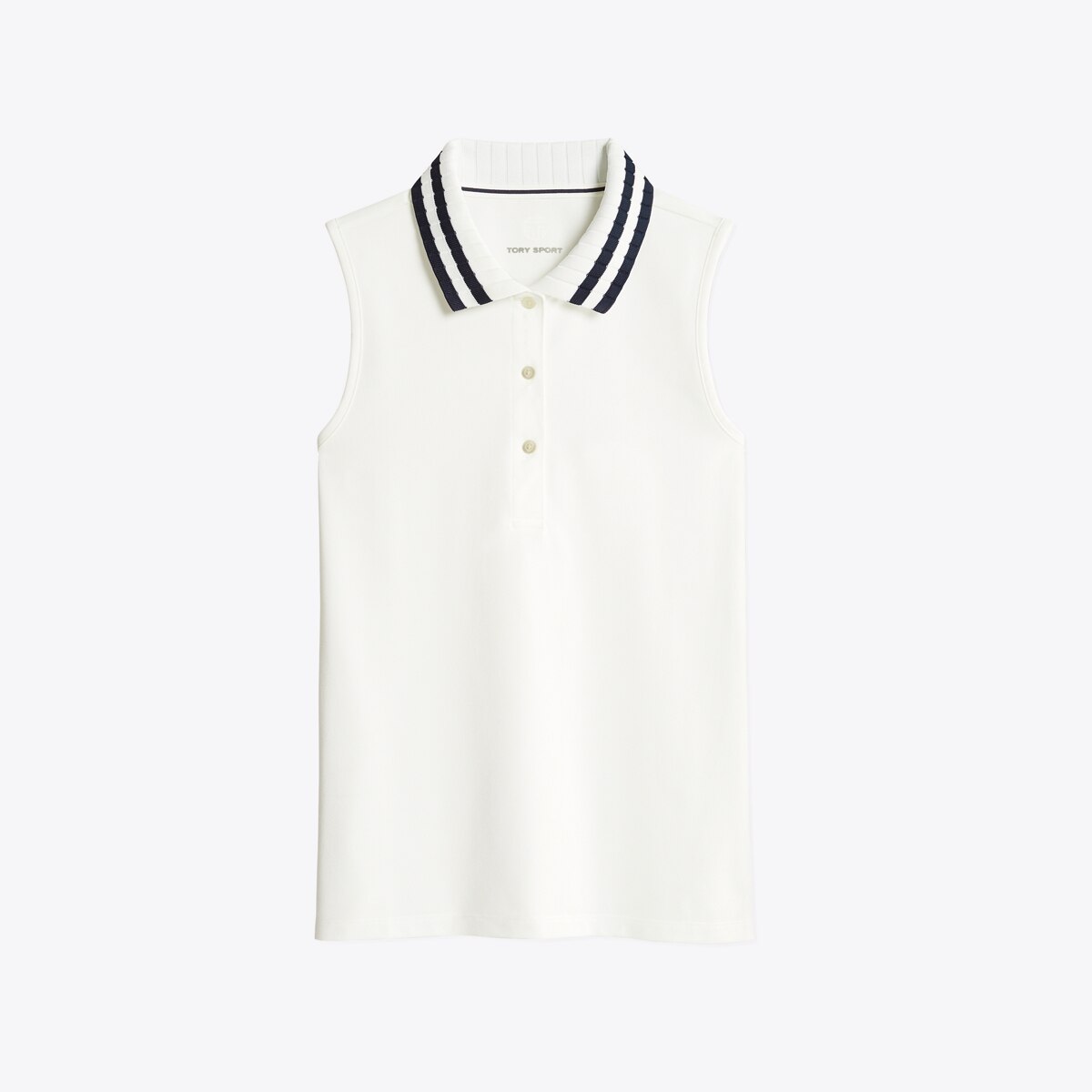 Polo Sans Manches Performance A Col Plisse Pique Femme Sport Tory Burch Fr