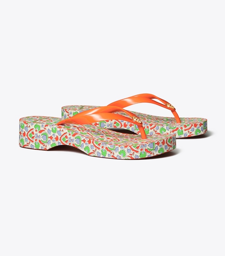 tory burch carved wedge flip flop