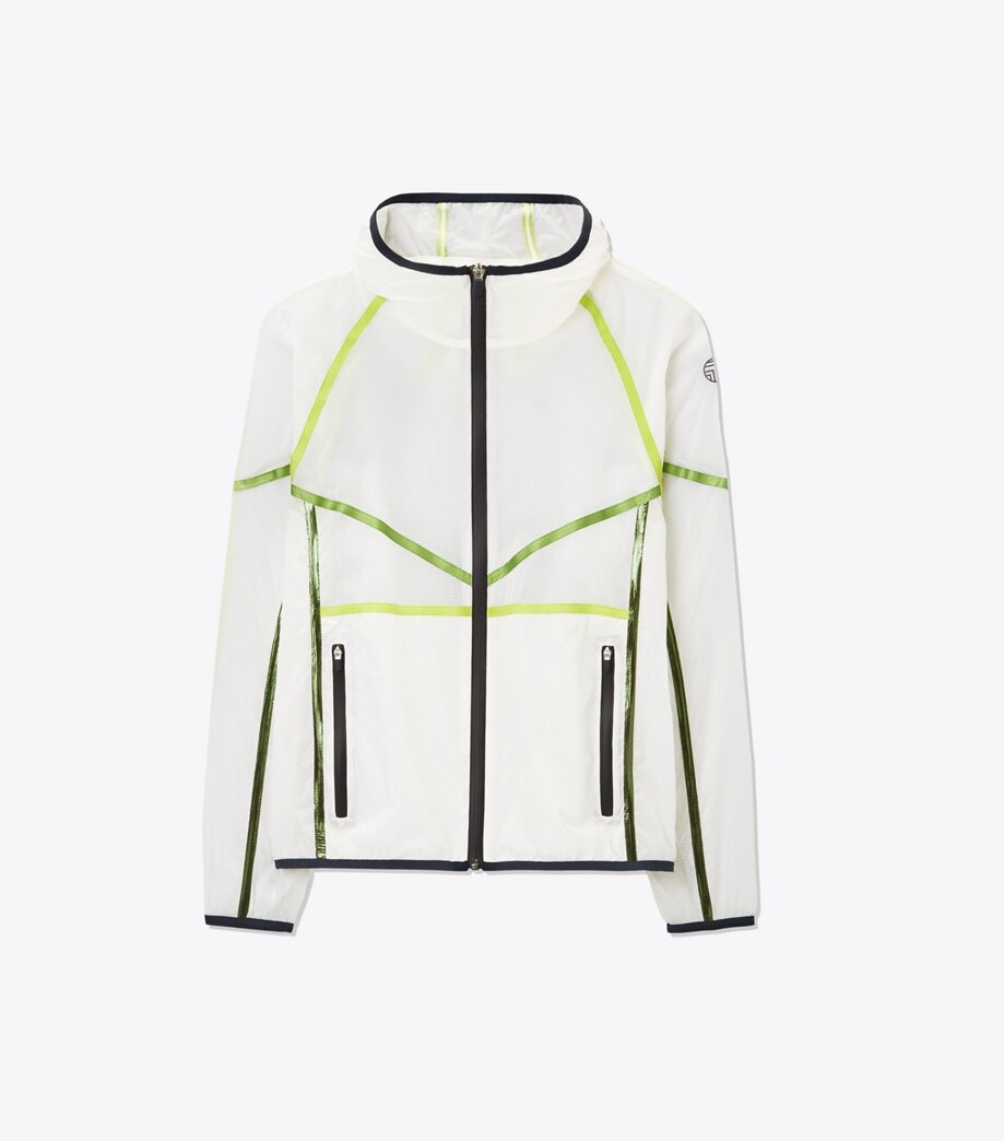 Tory Burch RIPSTOP CONTRAST-TAPE HOODED JACKET