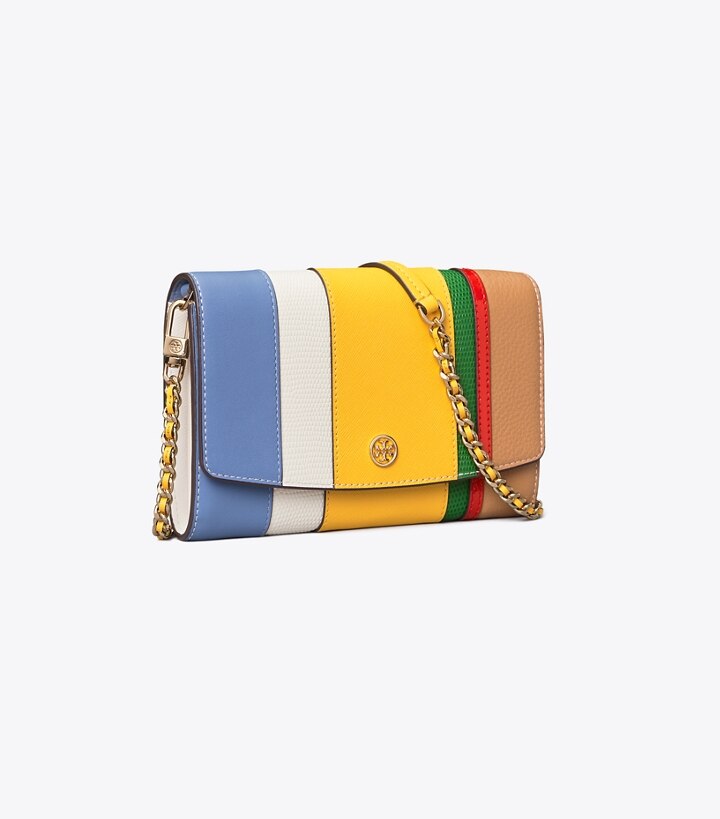 Tory burch balloon online stripe clutch