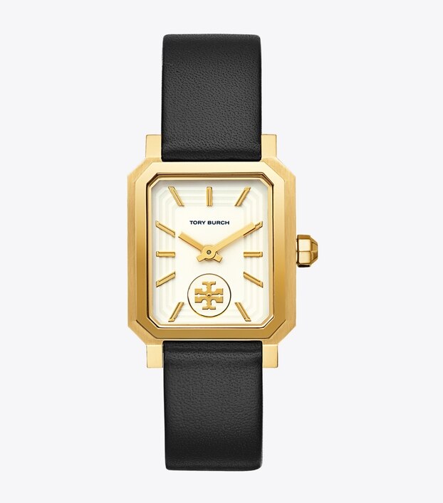Robinson Watch, Black Leather/Gold-Tone, 27 X 29 MM: Women's Watches ...