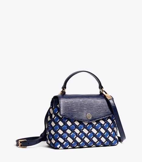 tory burch robinson woven satchel