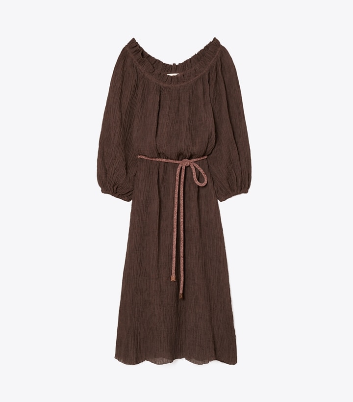 tory burch linen ruffle dress