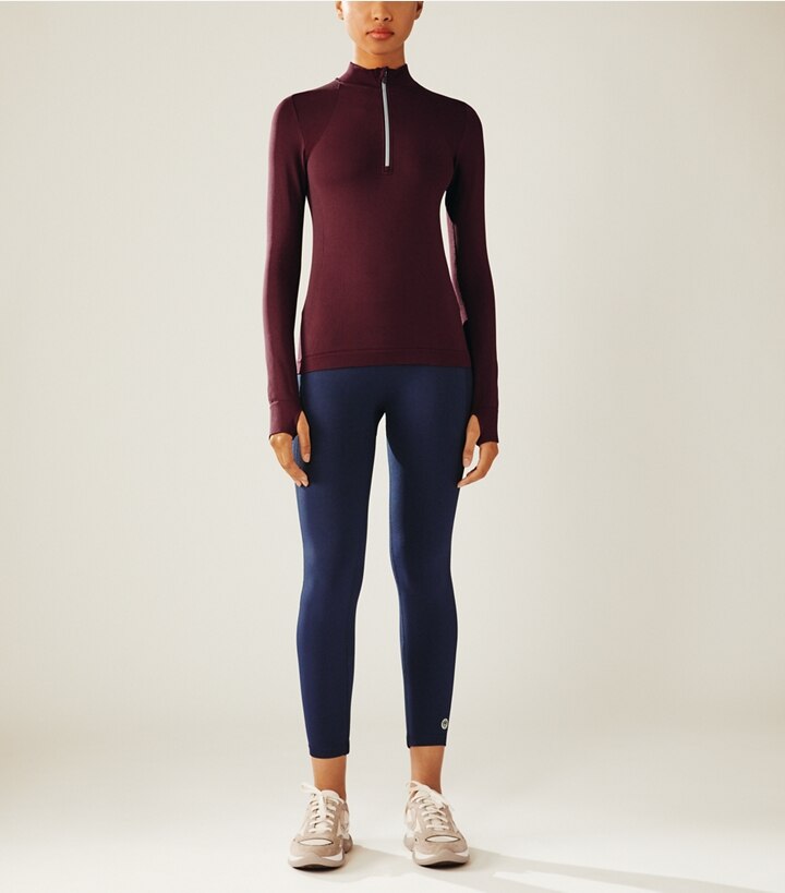 Seamless Quarter Zip Pullover Women S Sport Tory Burch Eu