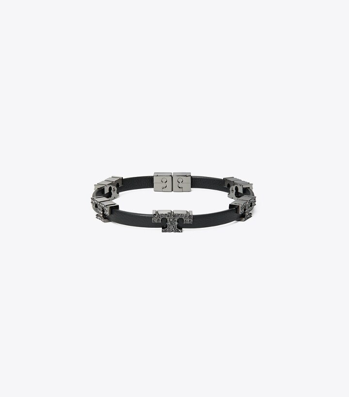 Serif-T Single-Wrap Pavé Bracelet: Women's Designer Bracelets | Tory Burch