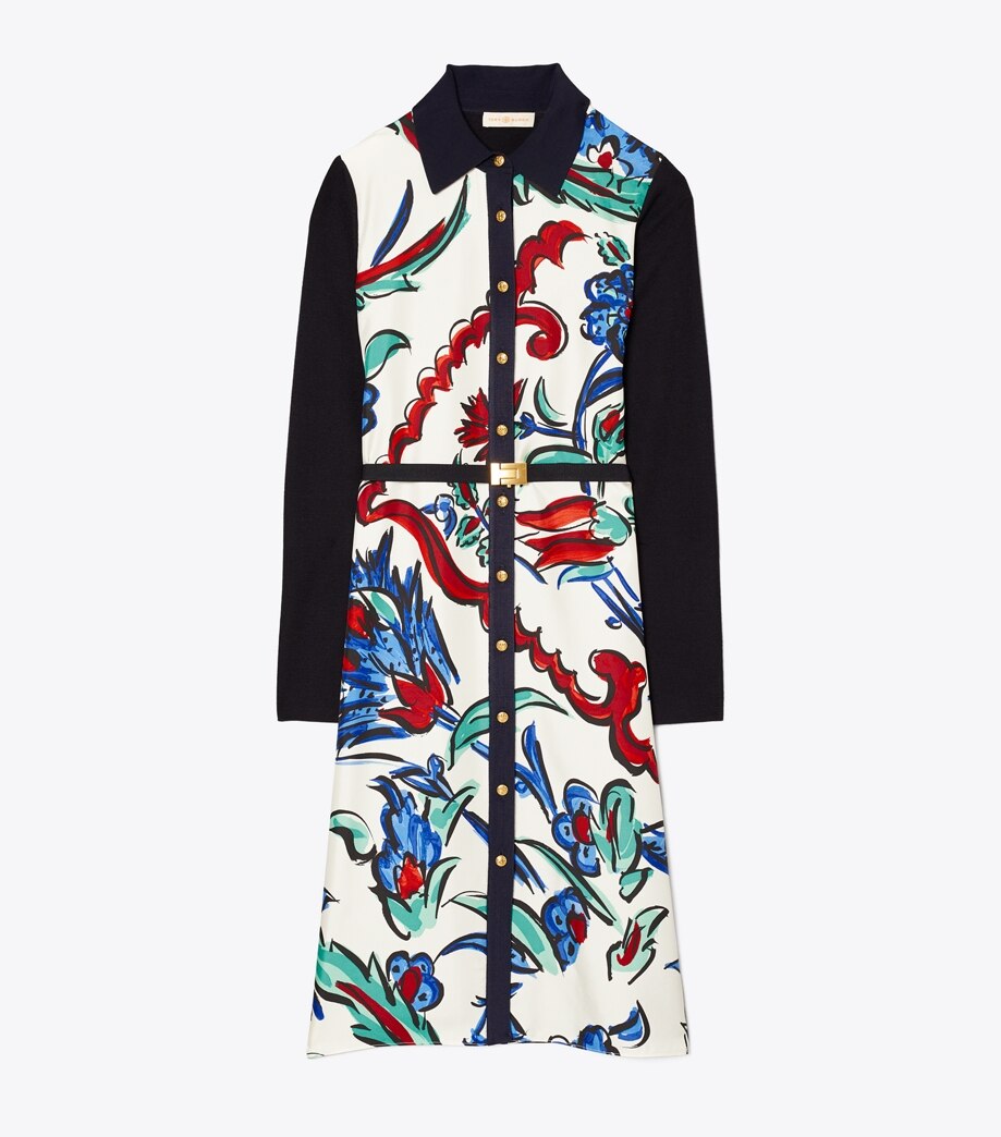 Tory Burch Silk-Front Shirtdress