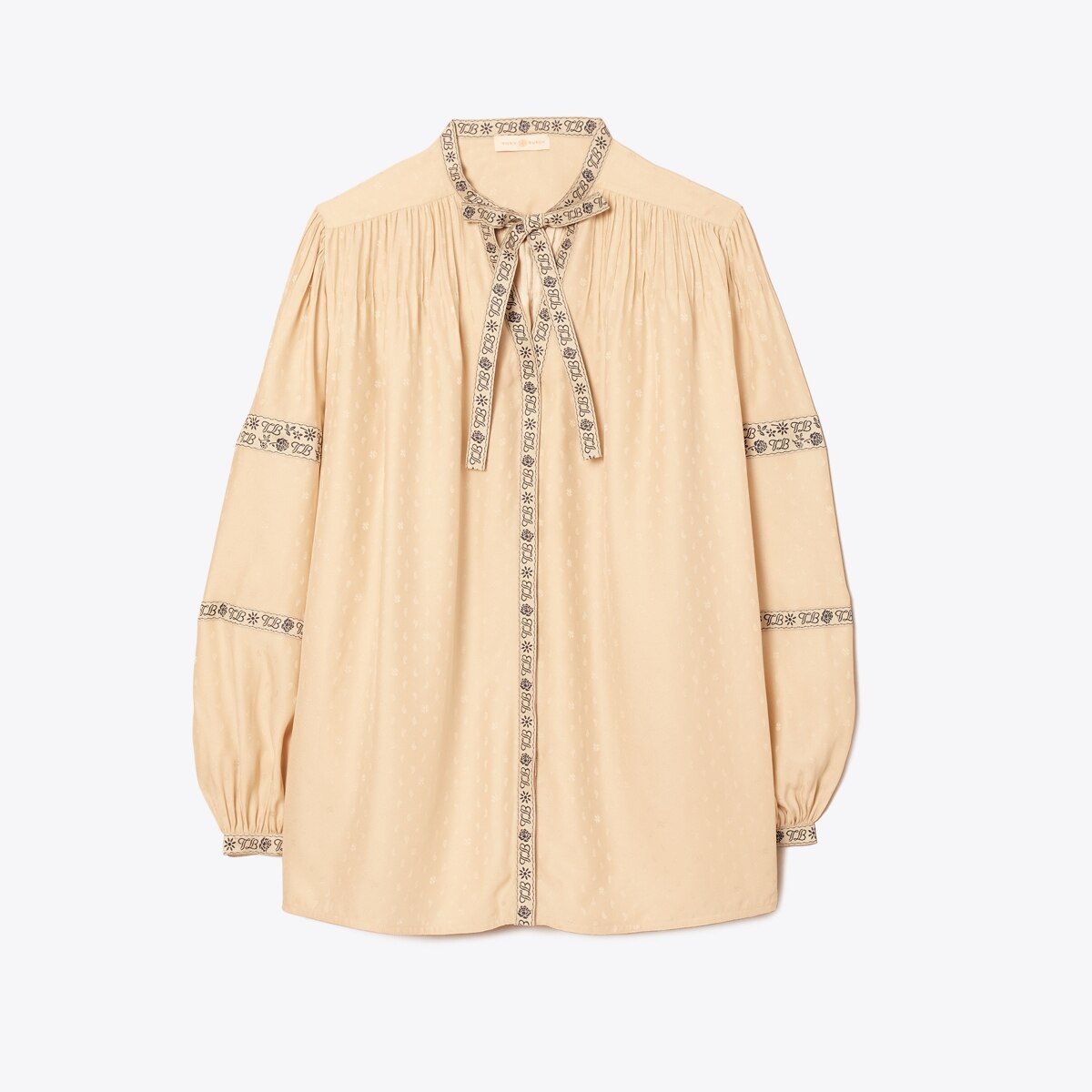 Silk Jacquard Ribbon Blouse: Women's Designer Tops | Tory Burch