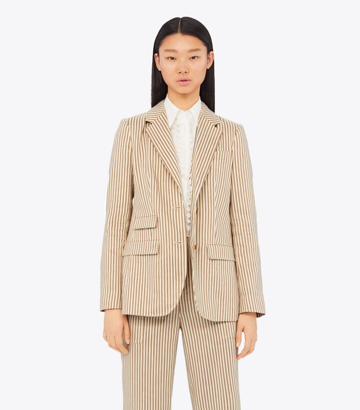 Striped Linen Blazer: Women's Private Sale | Tory Burch