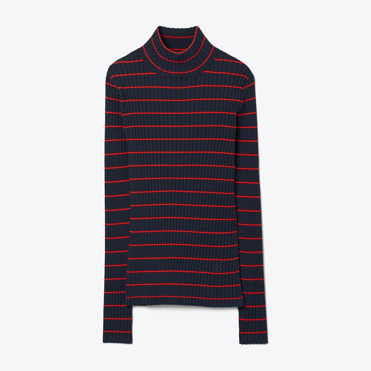 ribbed striped turtleneck