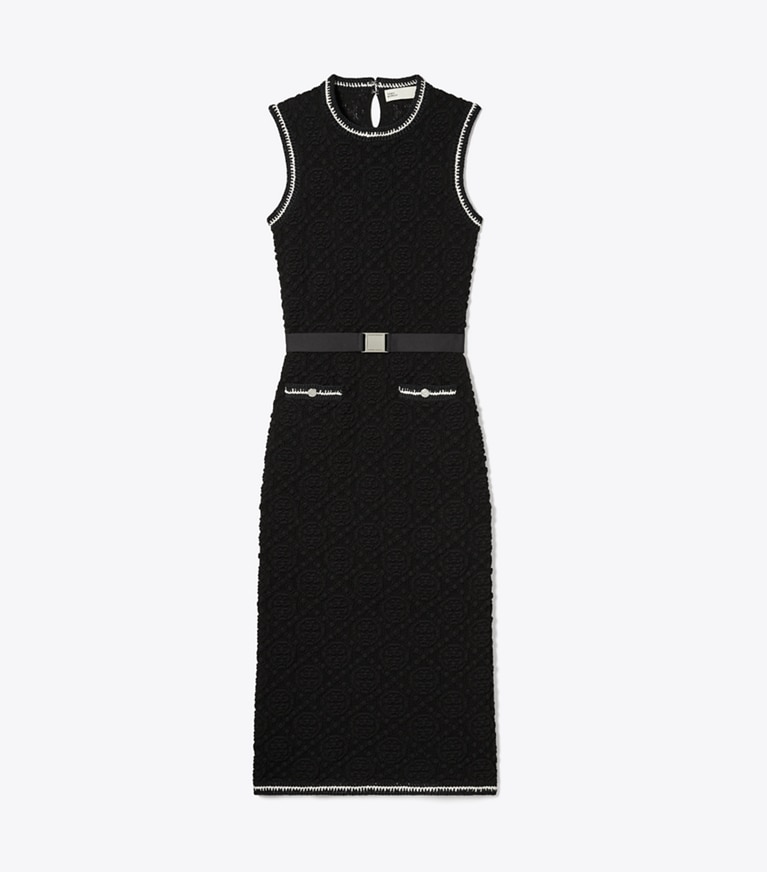 Tory Burch designer kleider Ärmelloses Pointelle-Strickkleid aus Baumwolle in Black front