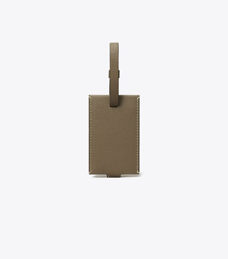 Tory Burch designer accessoires voyage Étiquette à bagage in Wild Mushroom angle