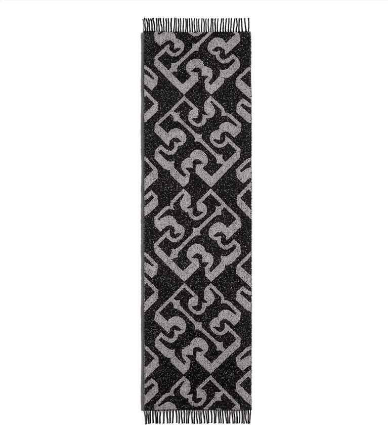 Tory Burch designer écharpes Étole à logo 3D dans 3D Logo Oblong Black supplémentaire