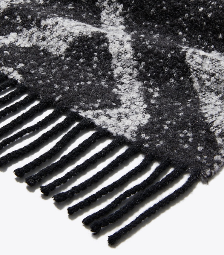 Tory Burch designer écharpes Étole à logo 3D dans 3D Logo Oblong Black détails