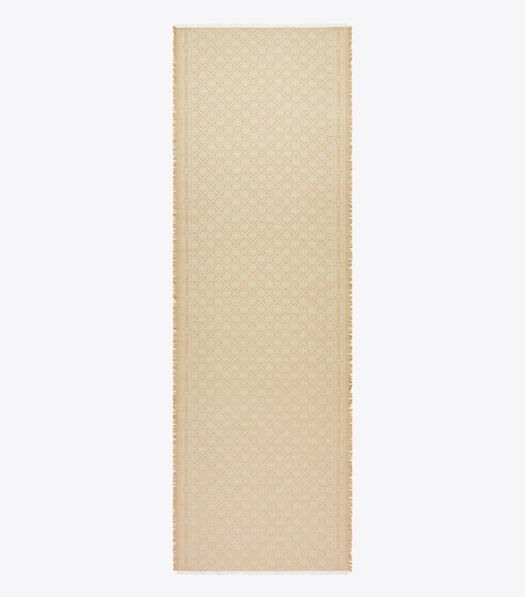 Tory Burch designer écharpes Étole en jacquard T Monogram in Fresh Clay dessus