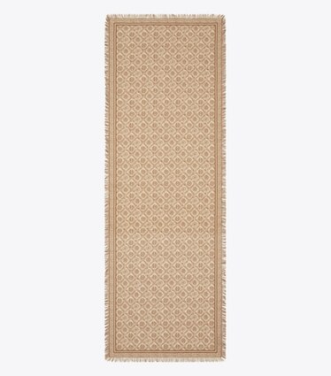 Tory Burch designer écharpes Étole florale T Monogram dans Chocolate T Monogram vue du dessus