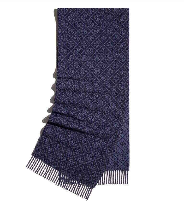 Tory Burch designer écharpes Étole T Monogram dans Tory Navy supplémentaire