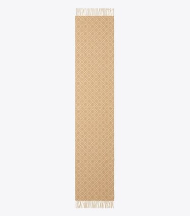 Tory Burch designer écharpes Étole T Monogram in Camel dessus