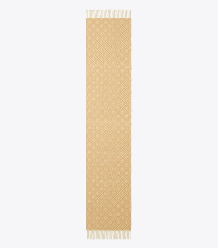 Tory Burch designer écharpes Étole T Monogram in Cream dessus